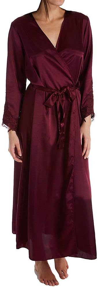 Flora by Flora Nikrooz Plus Size Satin Stella Robe Lingerie Bordeaux Size 2X