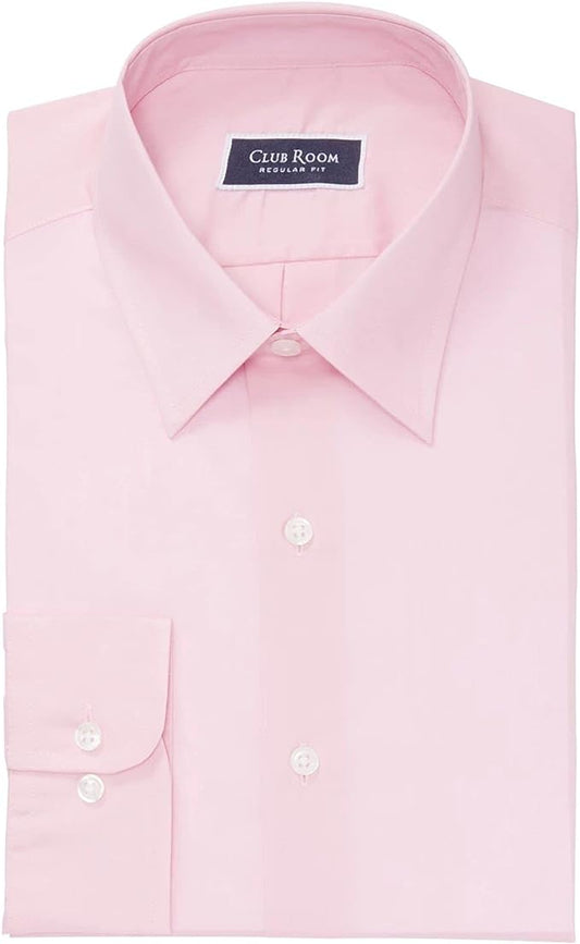Club Room Men's Classic Regular-Fit Solid Shirt  Color Pink Size 17.5 32/33