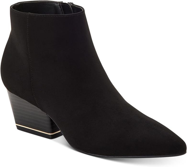 Alfani Women's Armena Faux Suede Pointed Toe Ankle Boots Color Black Micro Size 10M