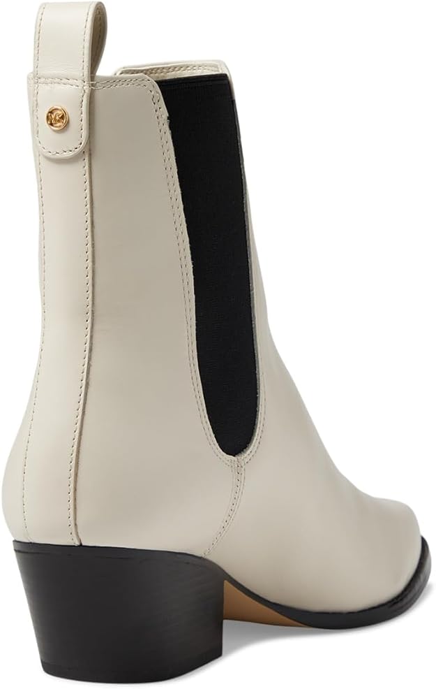 Michael Kors Kinlee Pointed-Toe Pull-On Booties Light Cream Size 10