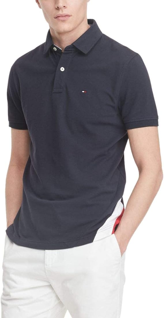 Tommy Hilfiger Men's Eric Custom-Fit TH Flex Polo Shirt Color Sky Captain Size XS