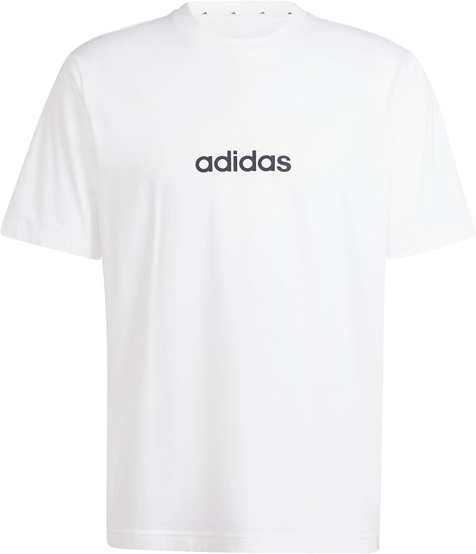 adidas Men's Essentials Linear Single Jersey T-Shirt White Size L
