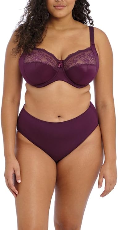 Elomi Full Figure Morgan Underwire Stretch Lace Bra Blackberry Size 38H