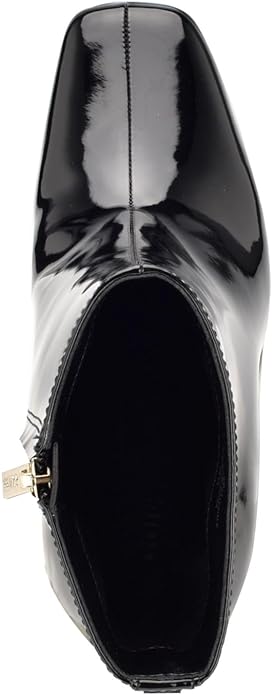 GUESS Women's Byra Patent Square Toe Block Heel Boots Color Black Size 5M
