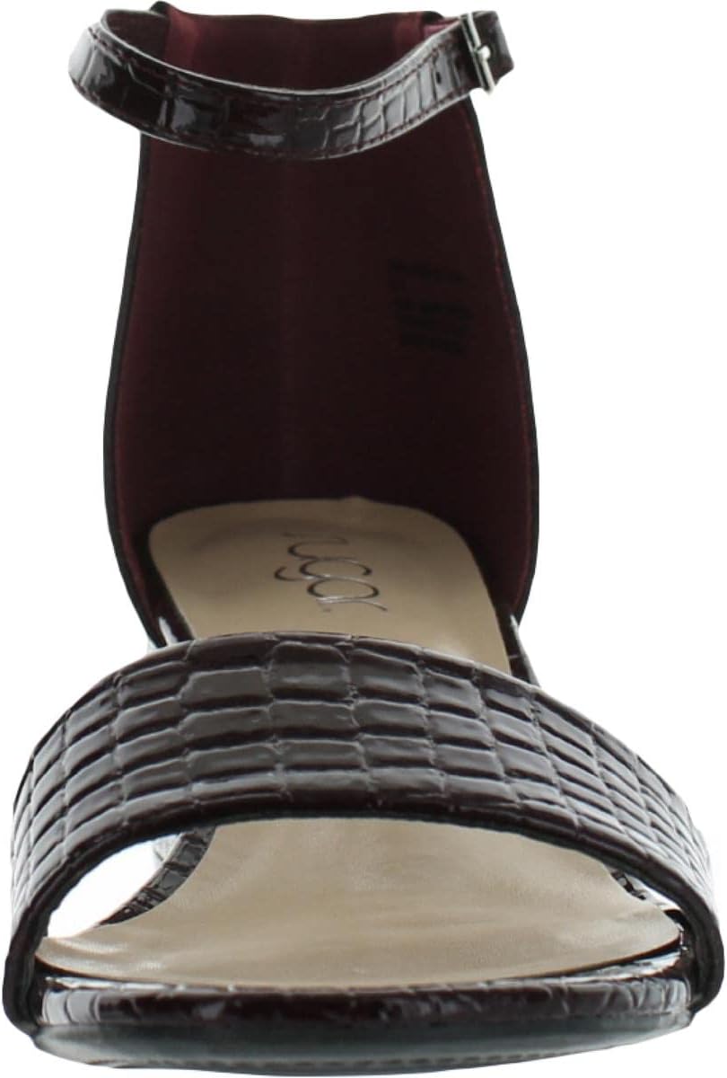 Sugar Women's Noelle Block Heel Ankle Strap Pumps  Color Burgundy Size 9.5M