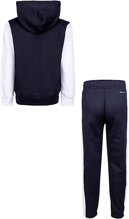 Nike Boys Dry Fit Therma Zip Hoodie & Sweatpants 2 Piece Set Color Black/White Size 6