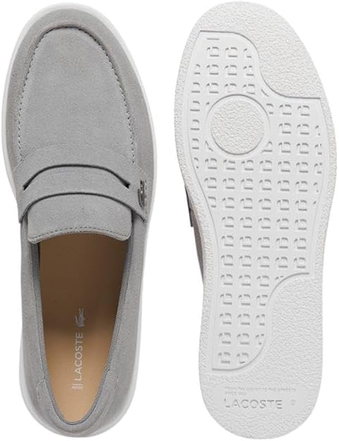 Lacoste Men's Cochet Casual Slip-On Loafer Gray/White Size 8.5