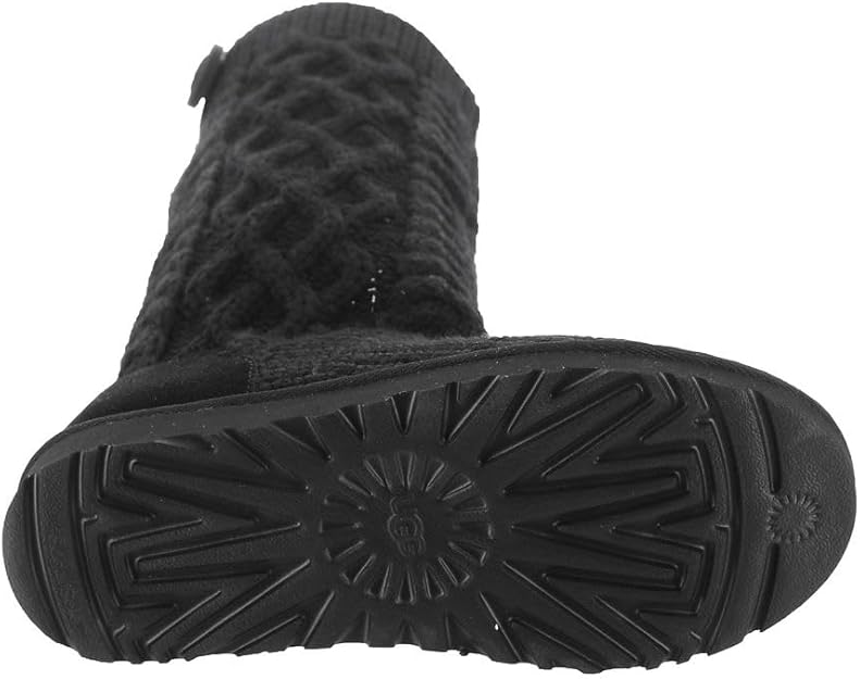 UGG Women's Classic Cardi Cabled Knit Boot Black Size 8