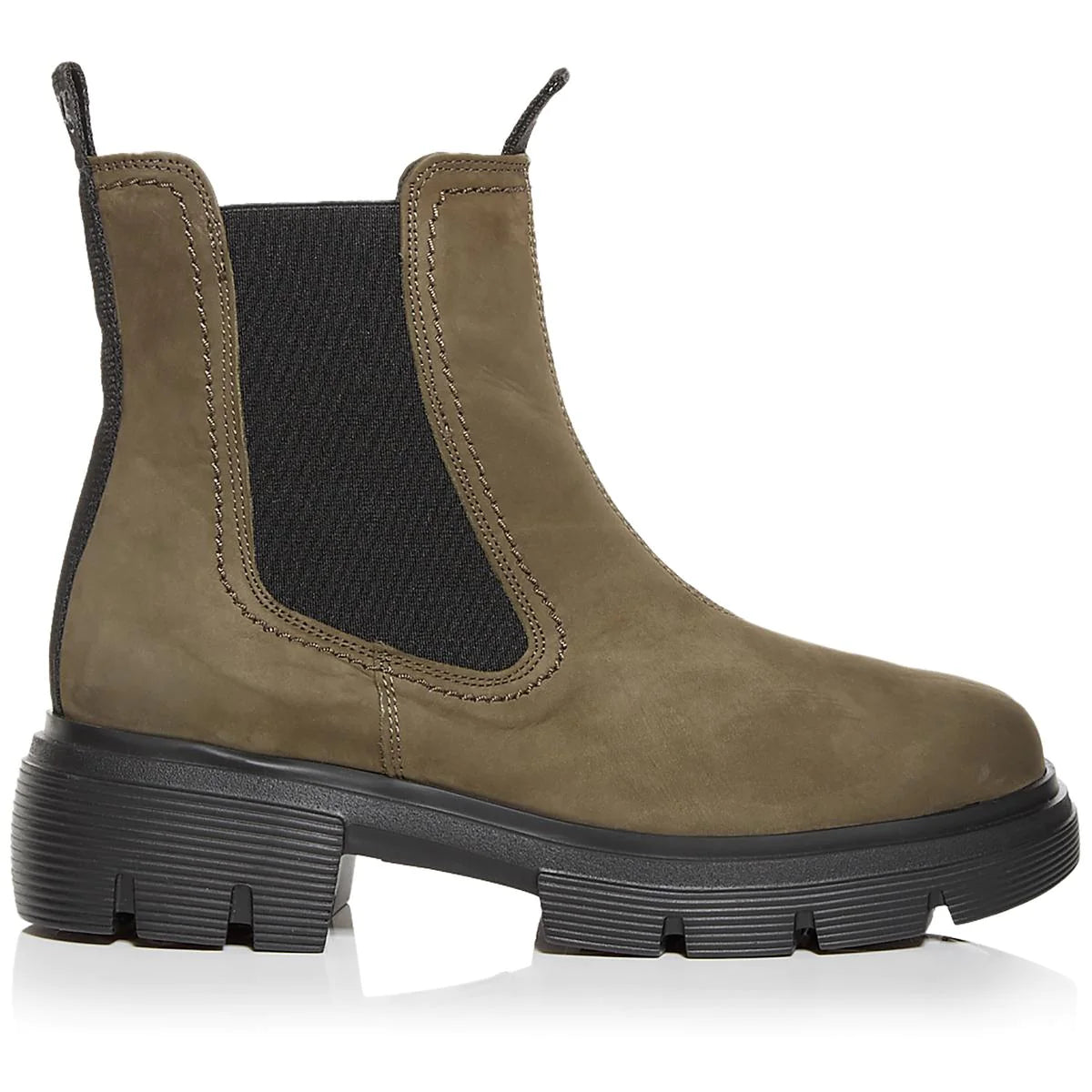 PAUL GREEN Women's Suede Lug Pull-On Chelsea Boots Color Olive Nubuck Size 8M