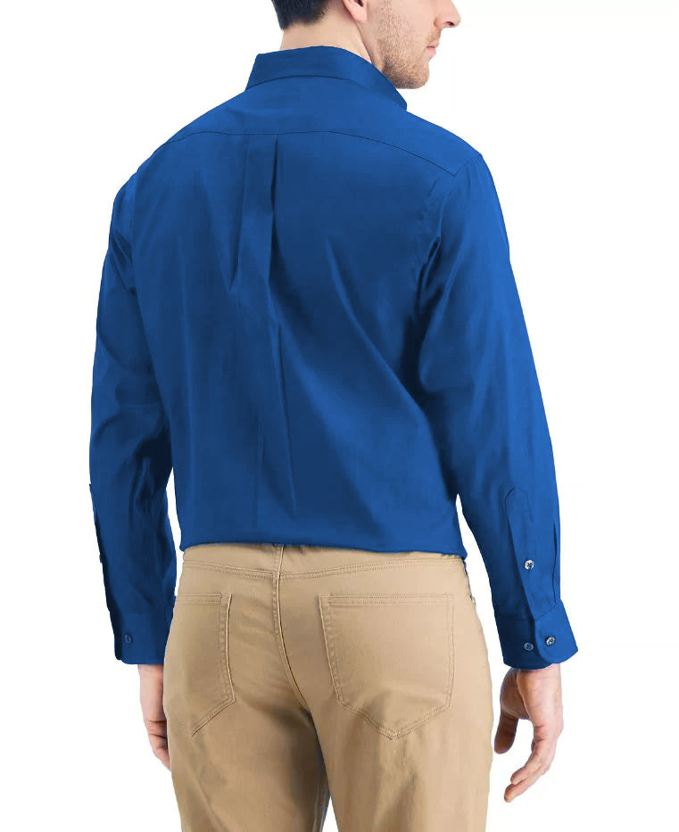 Club Room Estate Men's Regular-Fit Wrinkle Resistant Shirt Color Blue Size 16.5 36/37