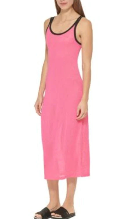 DKNY Double-Strap Dress Cover-Up Color Neon Pink Size M