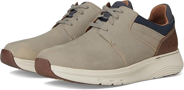 Clarks Men's Collection Motion Trek Plain Toe Sneaker Taupe Combi Nubuck Size 10W