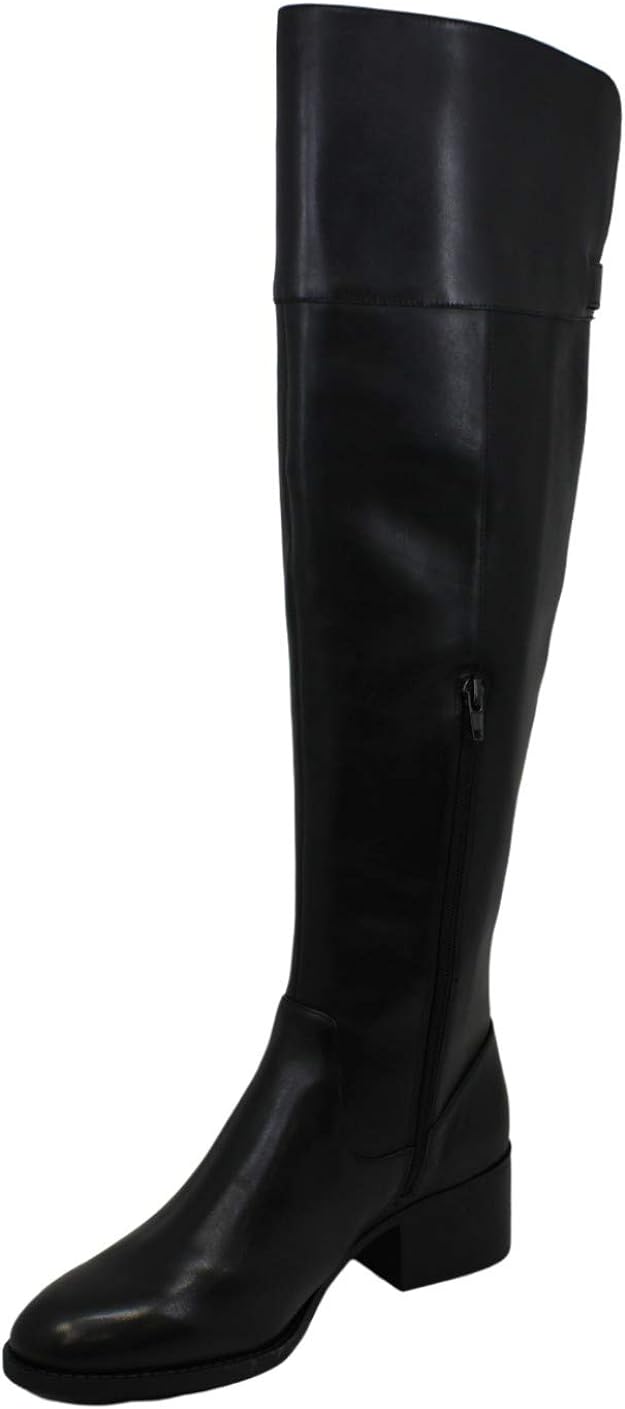 INC International Concepts Karmenn Leather Tall Over-The-Knee Boots Color Black Size 6.5M