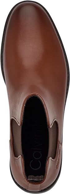 Calvin Klein Men's Fenwick Pull On Chelsea Boot Color Cognac Size 11M