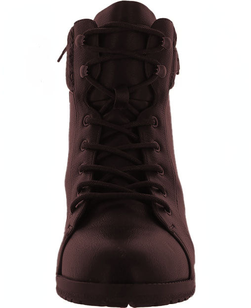 Style & Co Women's Gaiel Zipper Ankle Combat & Lace-up Boots  Color Chocolate Size 11M