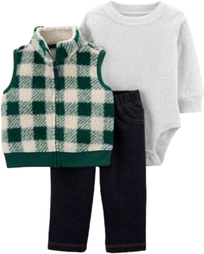 Carters Baby Boys 3-Pc. Plaid Fleece Set Color Plaid Size Newborn