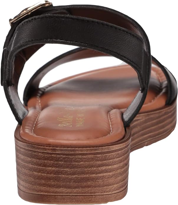 Bella Vita Women's Wedge Sandal Color Black Leather Size 7.5M