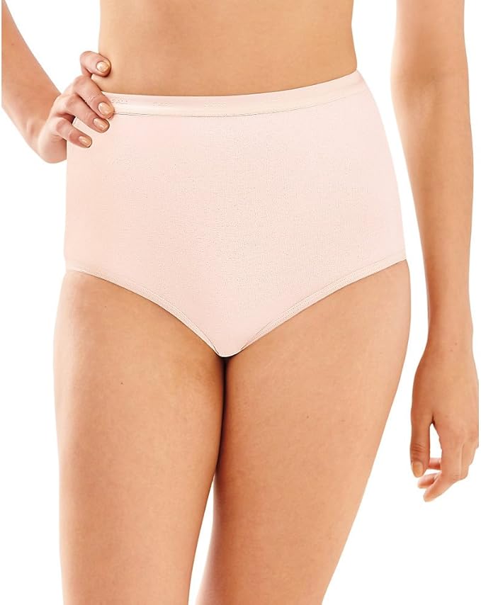 Bali Cut-fit Stretch Brief Full Coverage Panties Silken Pink Size 9