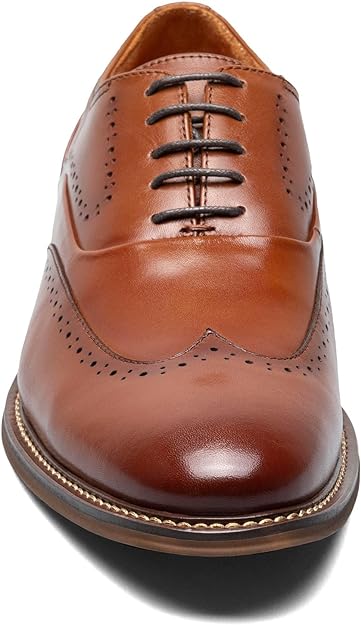 Stacy Adams Men's Macarthur Wingtip Oxford Color Cognac Size 12M