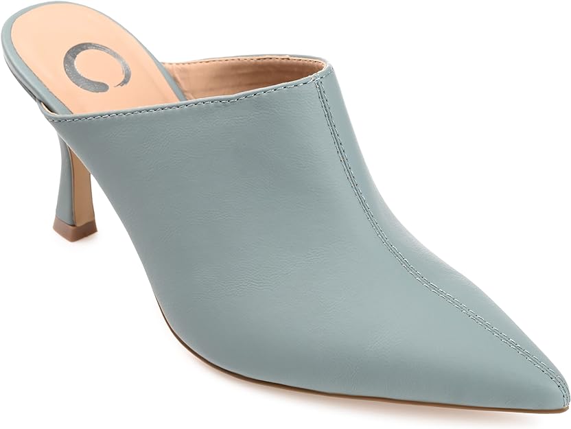 Journee Collection Women's Shiya Mules High Stiletto Pointed Toe Pumps Color Blue Size 8.5M