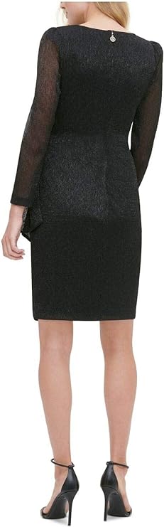 Tommy Hilfiger Metallic Sheath Dress Color Black Size 12