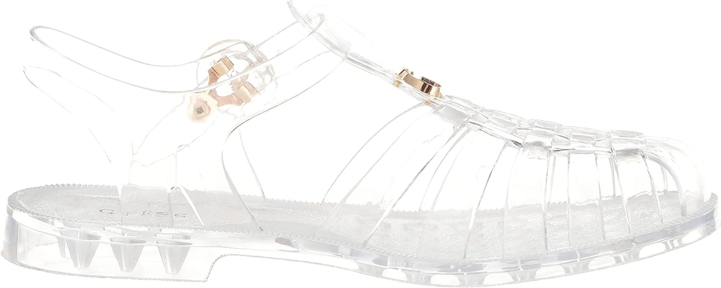 GUESS Women's Jellie Round Toe Fisherman Sandals Color Clear Size 7M