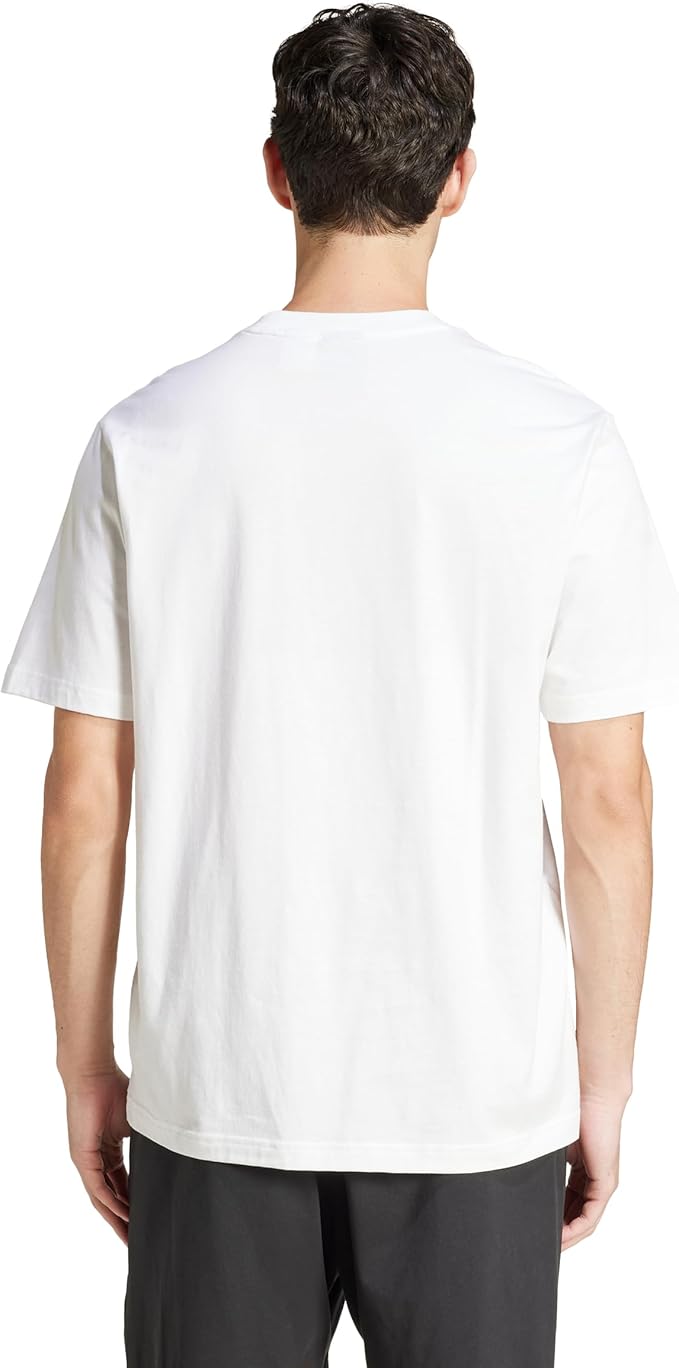 adidas Men's Essentials Linear Single Jersey T-Shirt White Size L