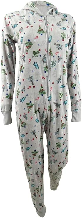 Family Pajamas Women's 1-Pc Tree-Print Pajama Color Festive Trees Size M