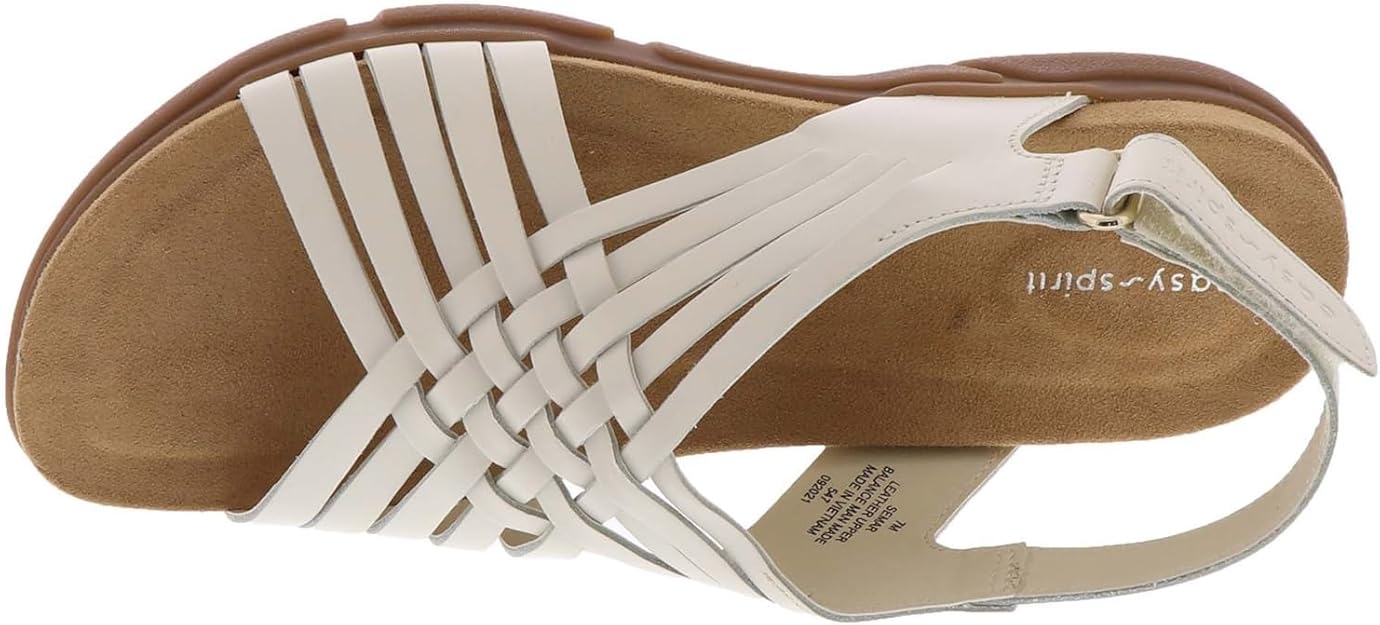 Easy Spirit Women's Mar Leather Slingback Sandal White Size 9.5W