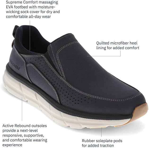 Dockers Men's GO-TIME Active Rebound Slip-On Sneakers Navy Size 11