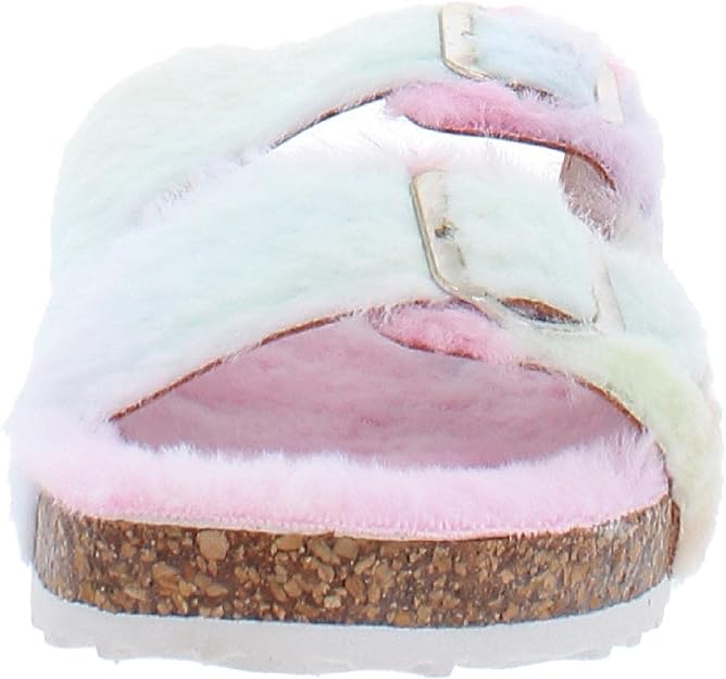Olivia Miller Women's Stephy Faux Fur Slide Flat Sandals Multicolor Size 9M