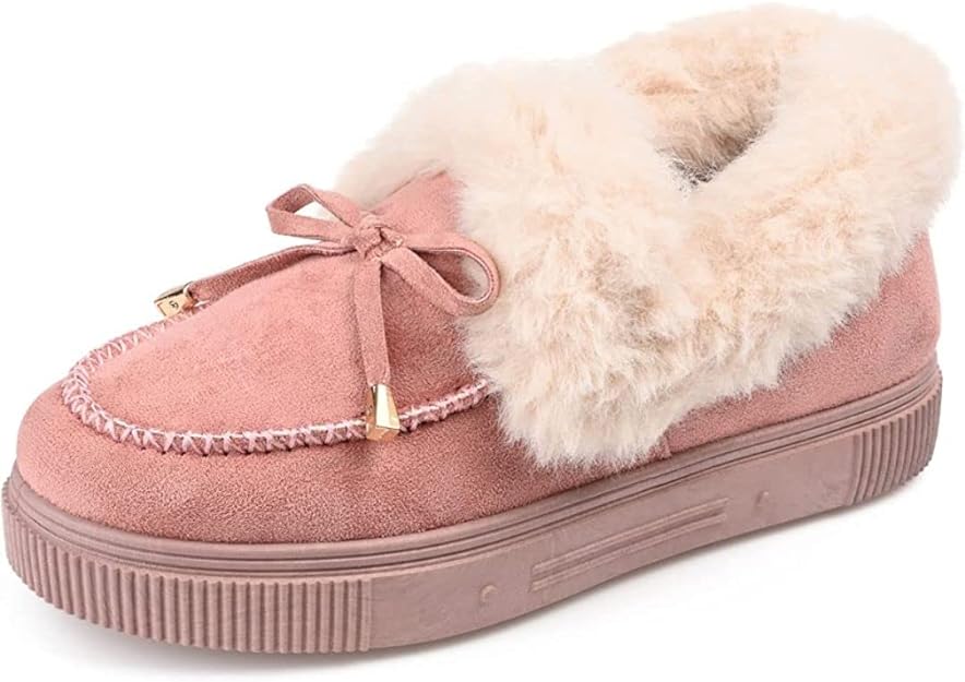 Journee Collection Women's Midnight Faux Fur Trim Slippers Color Blush Size 8M