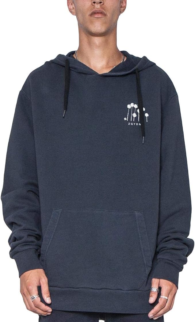 ZGY Denim Men's Zee Logo Drawstrings Hoodie Color Black Size M