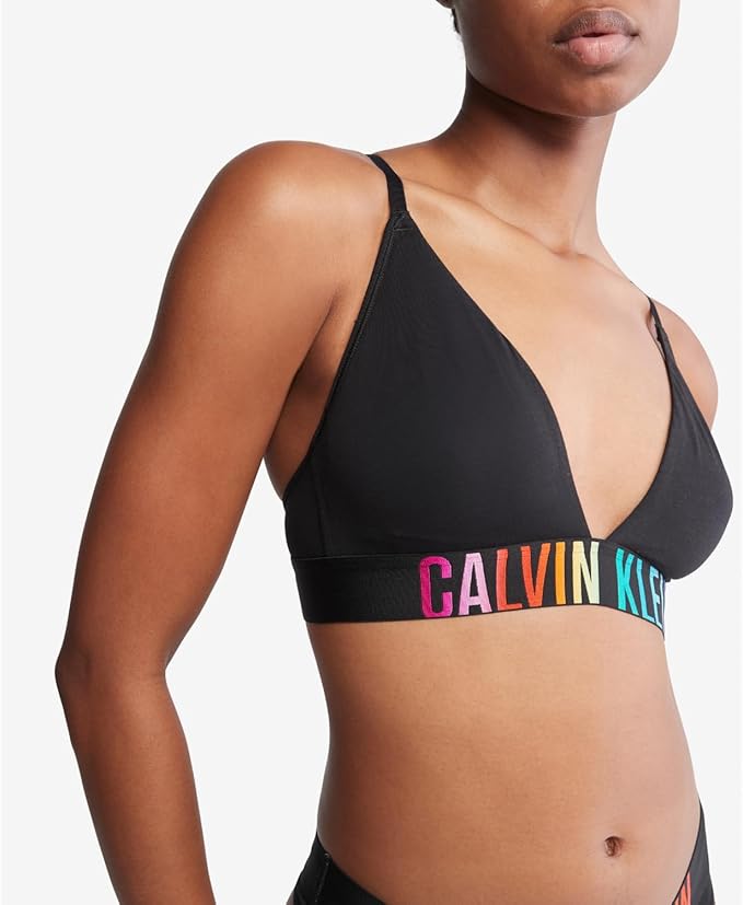 Calvin Klein Intense Power Pride Lightly Lined Triangle Bralette Black Size L