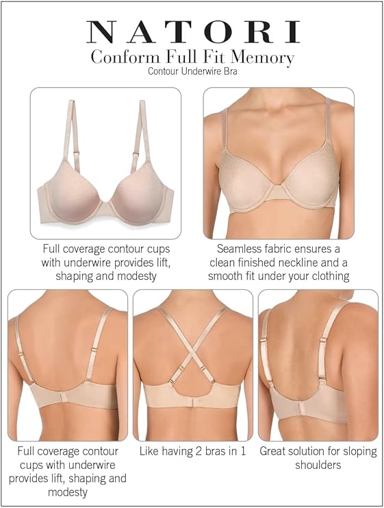 Natori Conform Full Fit Memory Contour Underwire Bra Light Mocha Size 38C