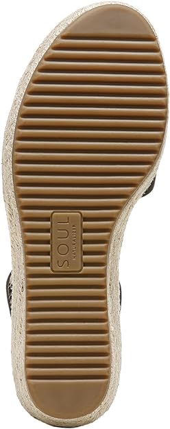 Soul Naturalizer Women's Oakley Ankle Strap Wedge Sandals Color Black Faux Leather Size 8.5M