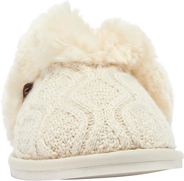 Lamo Women's Caroline Knit Scuff Slipper Color Ivory Size 9