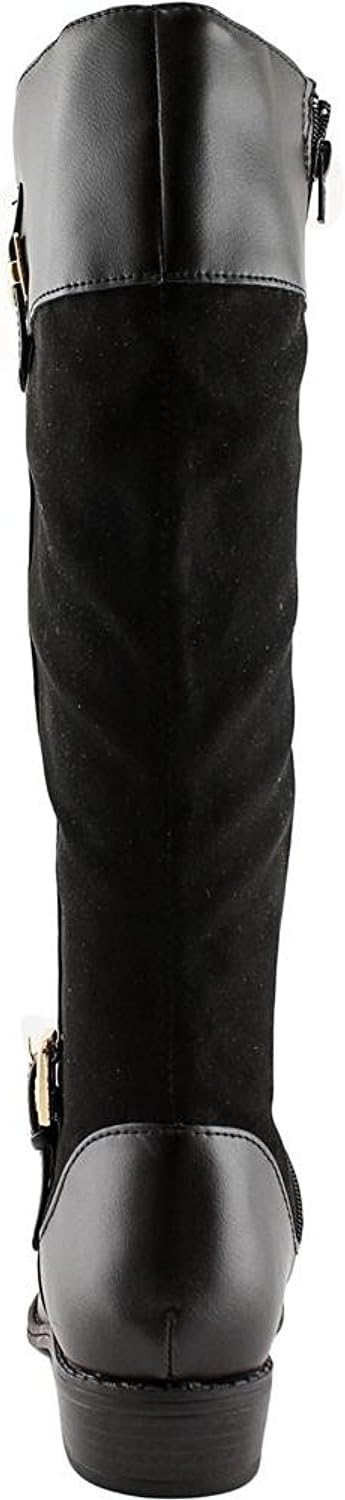 Karen Scott Women's Deliee Wide-Calf Riding Boots Color Black Micro Size 10M