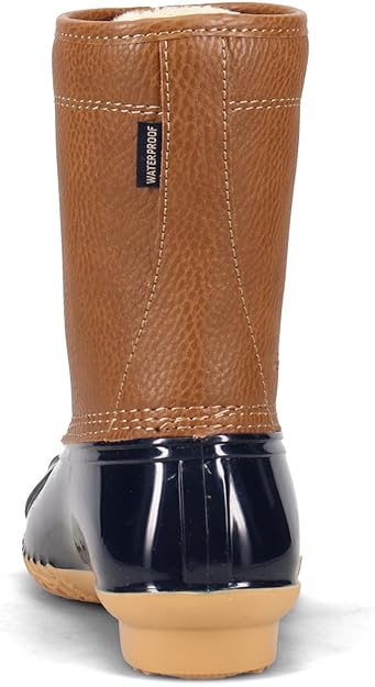 JBU Women's Maplewood Waterproof Rain Mid Calf Boot Color Navy/Tan Size 9M