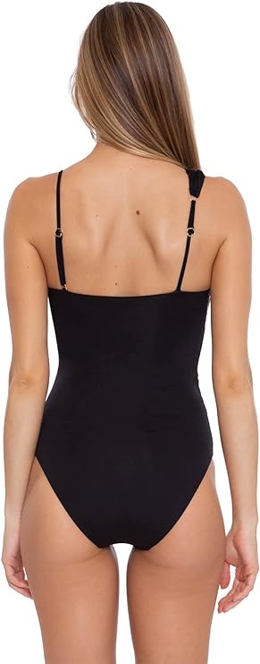 Trina Turk Monaco Asymmetrical One-Piece Swimsuit Color Black Size 8