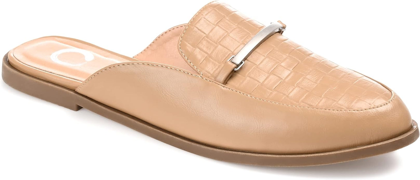 Journee Collection Women's Rubee Slip On Round Toe Mules Flats Color Taupe Size 7M