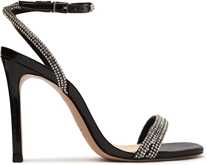SCHUTZ Altina Glam Sandals Color Chrystal/Black Size 8.5B