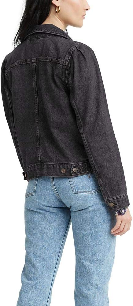 Levi's Women's Cotton Puff-Sleeve Trucker Jackets Color Overcast Day Size M