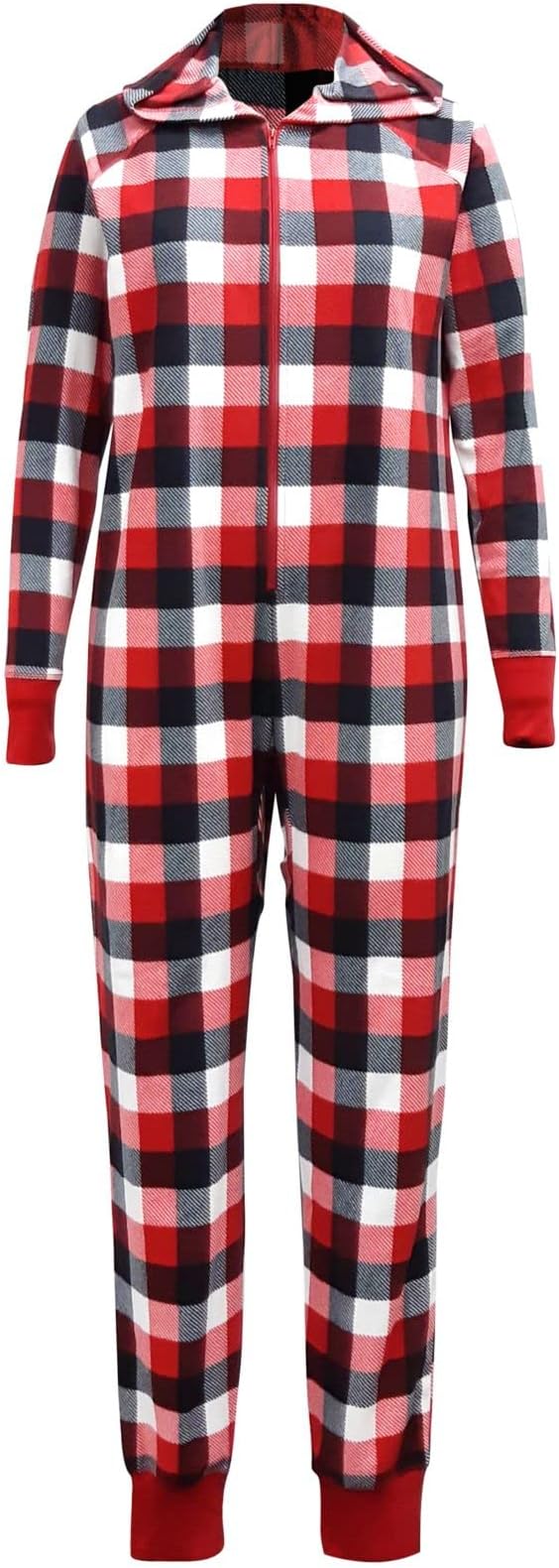 Family Pajamas Women's Buffalo Check Onesie Pajama Color Red Medium Size XS
