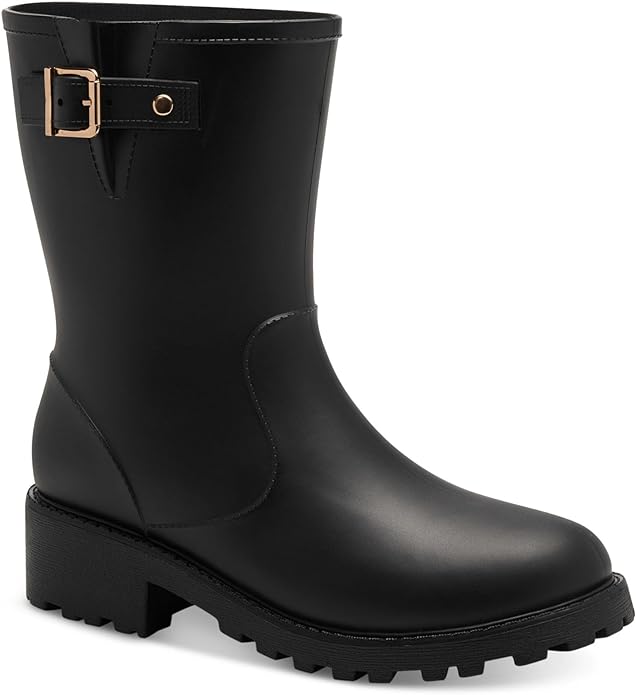 Style & Co Women's Millyy Rubber Adjustable Rain Boots  Color Black Size 7M