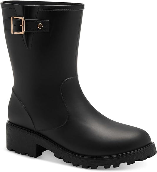 Style & Co Women's Millyy Rubber Adjustable Rain Boots  Color Black Size 7M