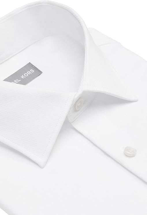 Michael Kors Men's Comfort Stretch Regular-Fit Dress Shirt White Size L 16 32/33