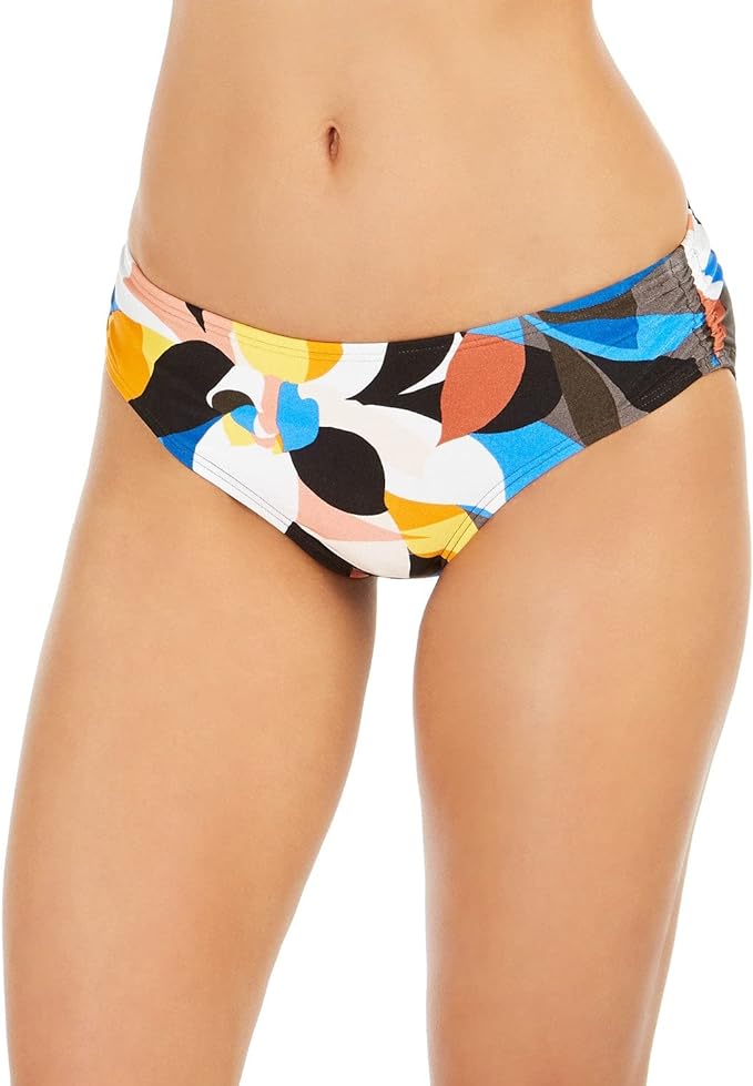 Calvin Klein Printed Side-Shirred Hipster Bikini Bottoms Color Nectar Multi Stained Glass Floral Size XS