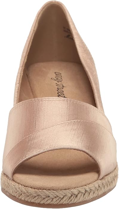 Easy Street Women's Jasper Wedge Sandal Natural Thai Silk Size 7W