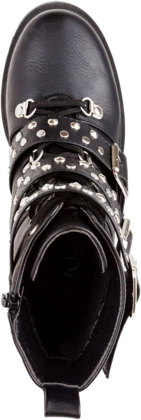 Sugar Women's Filo Buckled Lace-up Platform Boots  Color Black Croco Size 7M